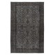 Decorative Handmade Turkish Rug Over-Dyed in Gray, Ideal for Contemporary Interiors