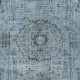 Turkish Handmade Rug in Sky Blue, Low Pile Carpet, Modern Light Blue Floor Covering