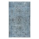Turkish Handmade Rug in Sky Blue, Low Pile Carpet, Modern Light Blue Floor Covering