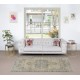 Vintage Sun Faded Handmade Turkish Rug in Beige and Gray Colors