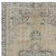Vintage Sun Faded Handmade Turkish Rug in Beige and Gray Colors