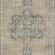 Vintage Sun Faded Handmade Turkish Rug in Beige and Gray Colors