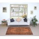 Modern Burnt Orange Handmade Area Rug, Contemporary Turkish Wool Carpet