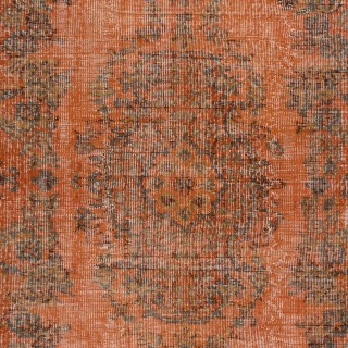 Modern Burnt Orange Handmade Area Rug, Contemporary Turkish Wool Carpet
