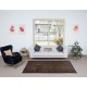 Brown Handmade Area Rug, Modern Turkish Wool Carpet with Shabby Chic Style