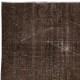 Brown Handmade Area Rug, Modern Turkish Wool Carpet with Shabby Chic Style