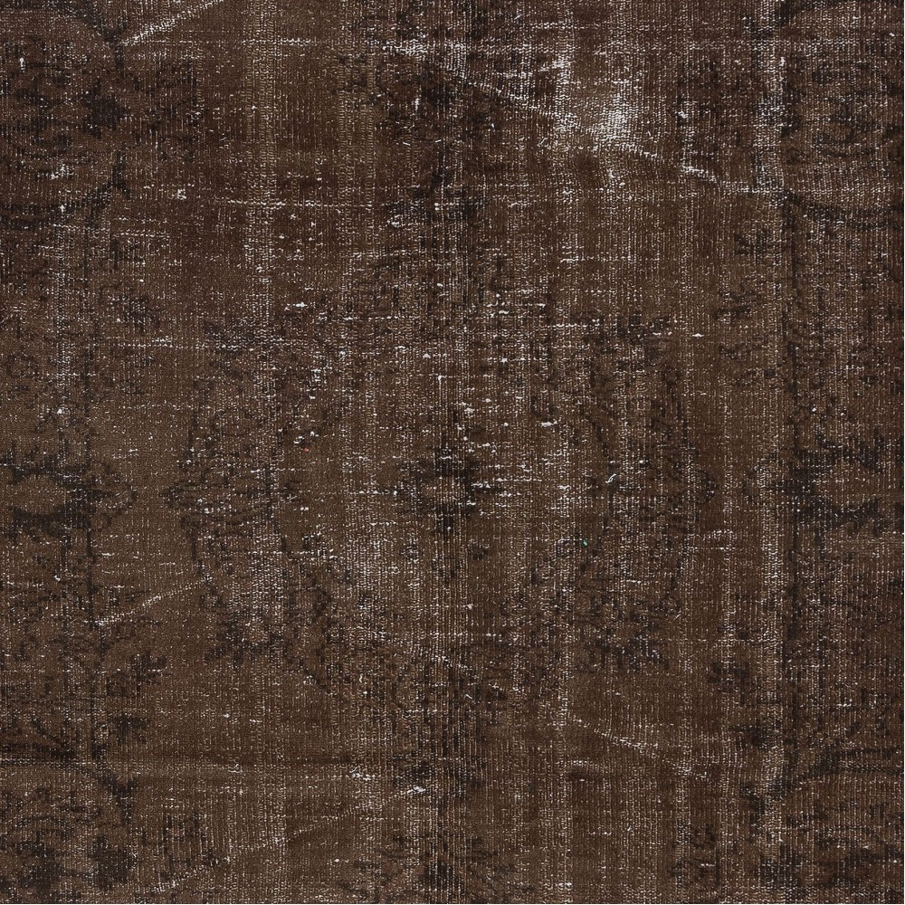 Brown Handmade Area Rug, Modern Turkish Wool Carpet with Shabby Chic Style
