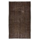 Brown Handmade Area Rug, Modern Turkish Wool Carpet with Shabby Chic Style