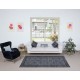Authentic Handmade Rug, Floral Pattern Upcycled Carpet in Pure Gray, Modern Turkish Floor Covering