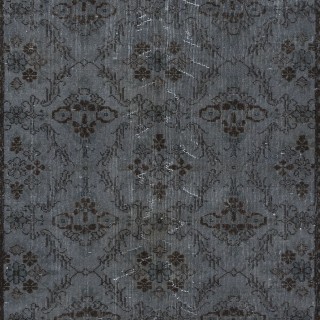 Authentic Handmade Rug, Floral Pattern Upcycled Carpet in Pure Gray, Modern Turkish Floor Covering Authentic Handmade Rug, Floral Pattern Upcycled Carpet in Pure Gray, Modern Turkish Floor Covering