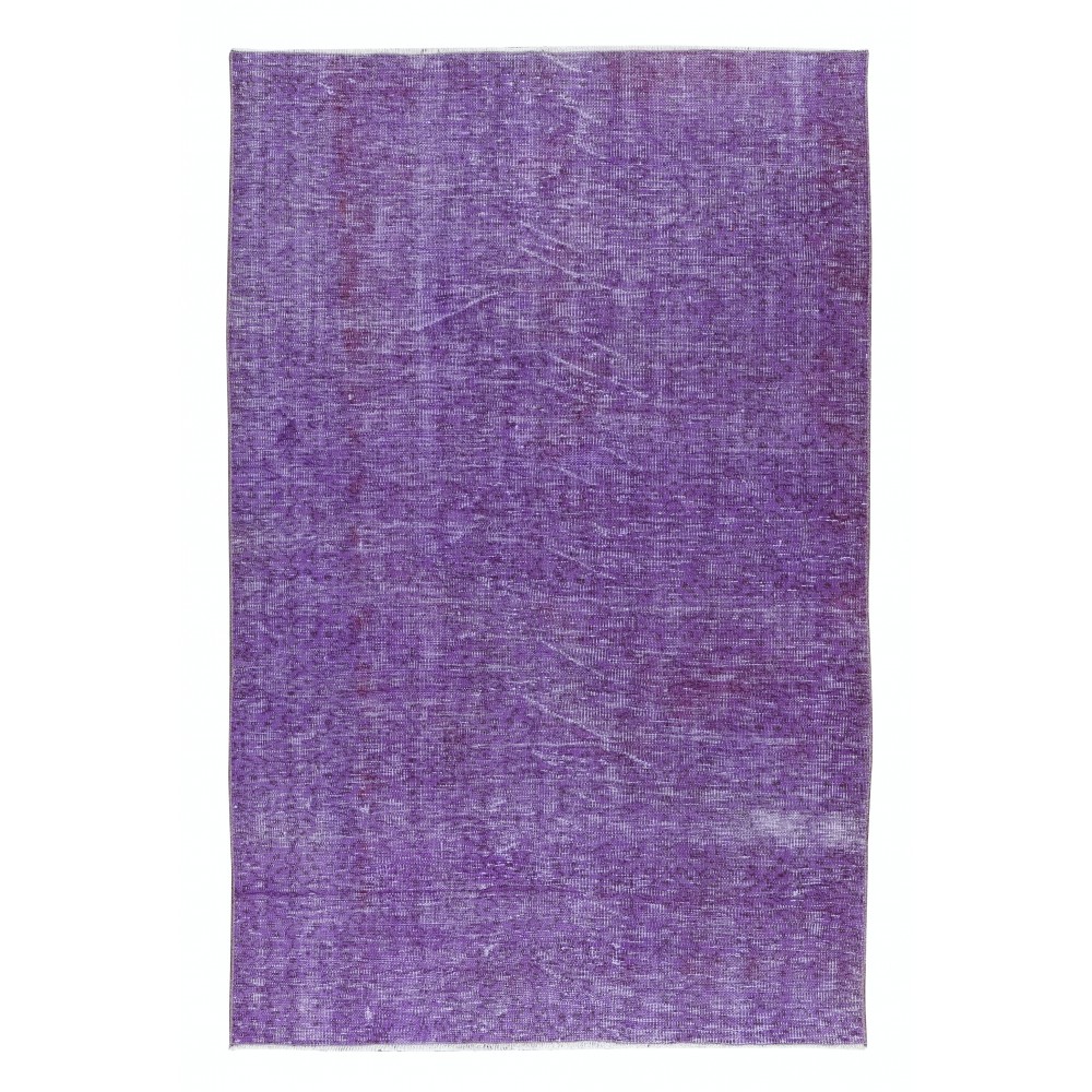 Royal Purple Handknotted Room Size Area Rug. Modern Turkish Carpet. Bohemian Rug for Living Room