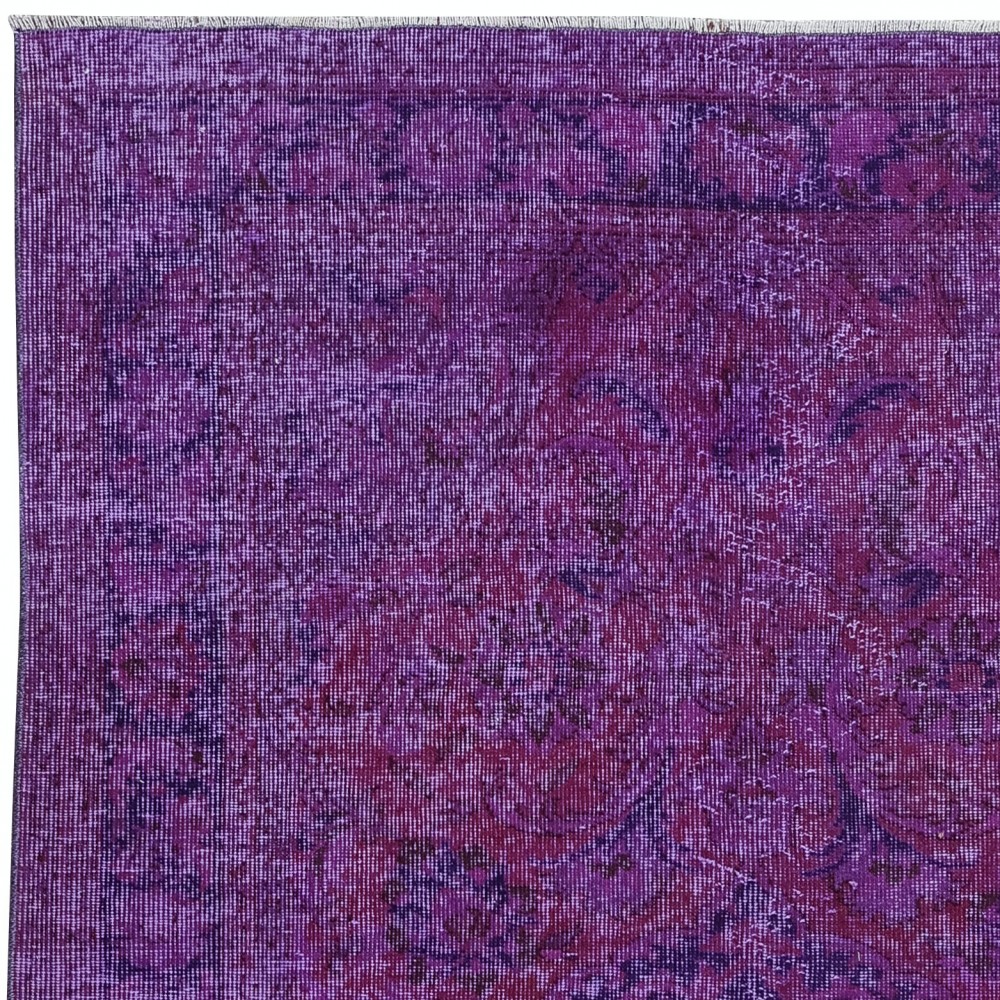 Turkish Floor Rug in Jam Purple & Violet, Hand Knotted Carpet for Kitchen, Living Room Floor Covering