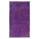 Turkish Floor Rug in Jam Purple & Violet, Hand Knotted Carpet for Kitchen, Living Room Floor Covering