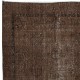 Brown Handmade Wool and Cotton Rug, Woolen Floor Covering, Modern Carpet