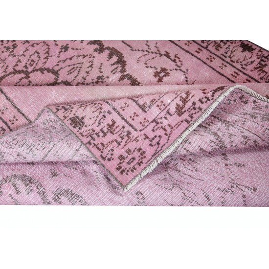 Modern Light Pink Handmade Area Rug for Living Room, Turkish Wool Carpet for Kid's Room, Bedroom & Kitchen