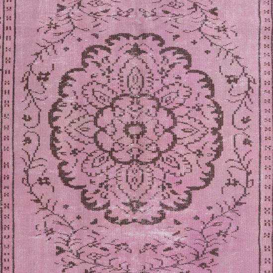 Modern Light Pink Handmade Area Rug for Living Room, Turkish Wool Carpet for Kid's Room, Bedroom & Kitchen