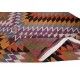 Colorful Hand-Woven Turkish Kilim, All Wool, Vintage Runner Rug with Diamond Design