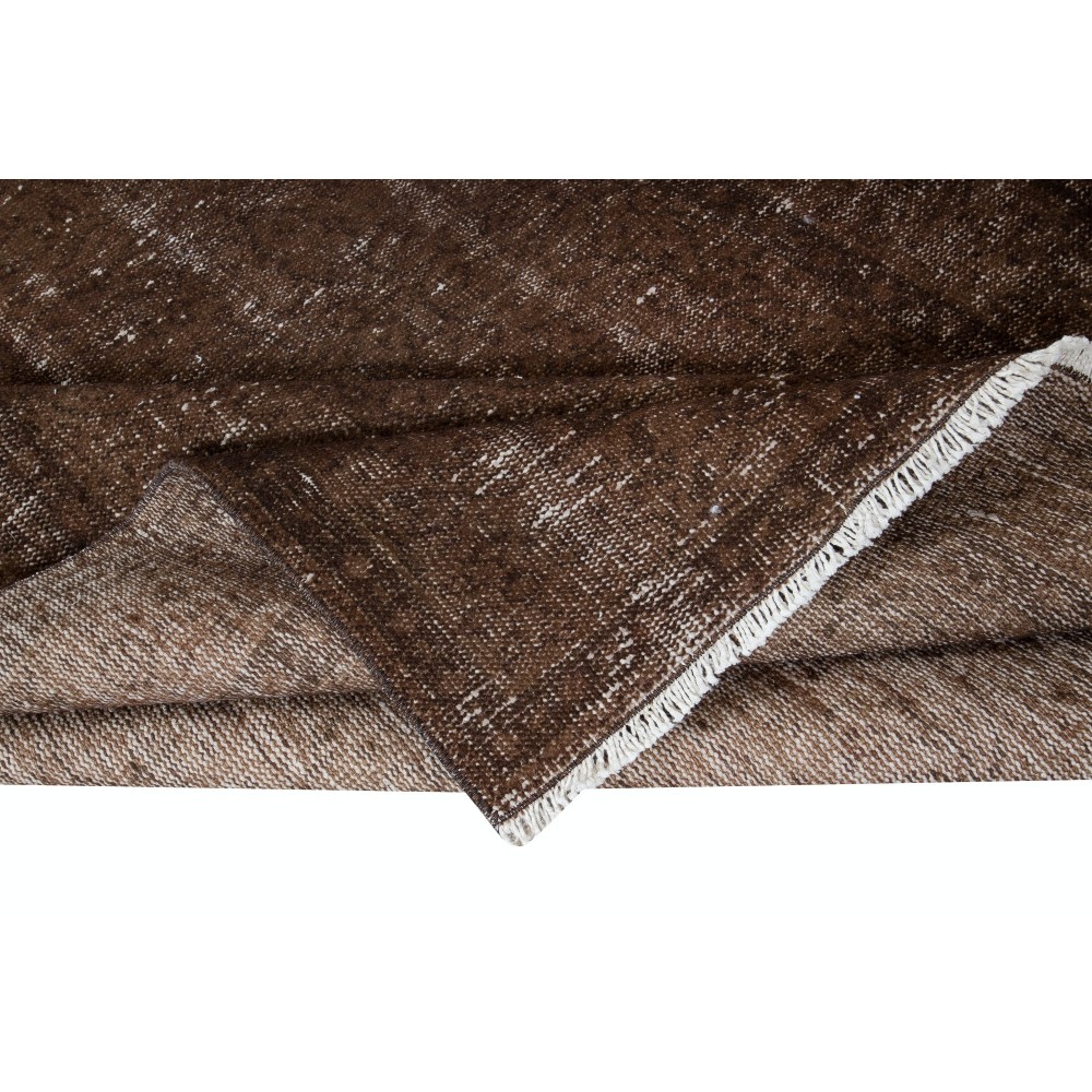Contemporary Handmade Turkish Rug in Brown for Living Room Decor