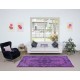 Unique Handmade Wool Carpet for Modern Living Room, Purple Area Rug, Woolen Floor Covering