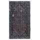 Handmade Gray Indoor-Outdoor Rug with Medallion Design, Contemporary Anatolian Carpet