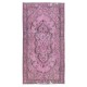 Rustic Turkish Area Rug, Pink Handmade Modern Carpet, Woolen Floor Covering