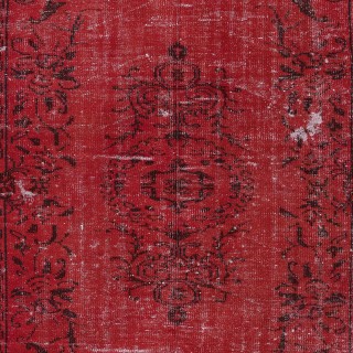 Contemporary Wool Area Rug in Burgundy Red, Hand-Knotted in Turkey Contemporary Wool Area Rug in Burgundy Red, Hand-Knotted in Turkey