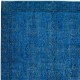 Handmade Area Rug with in Blue Tones, Contemporary Turkish Carpet