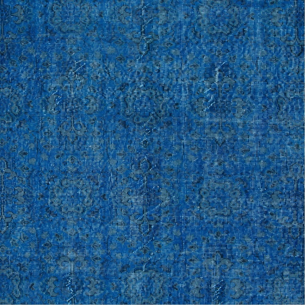 Handmade Area Rug with in Blue Tones, Contemporary Turkish Carpet