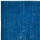 Contemporary Area Rug in Blue for Living Room, Hand-Knotted in Turkey