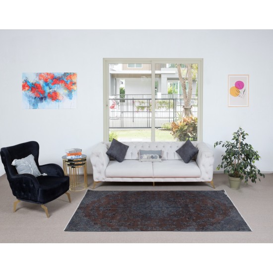 Handmade Turkish Rug in Gray & Brown for Living Room & Bedroom. Modern Carpet for Dining Room & Kids Room