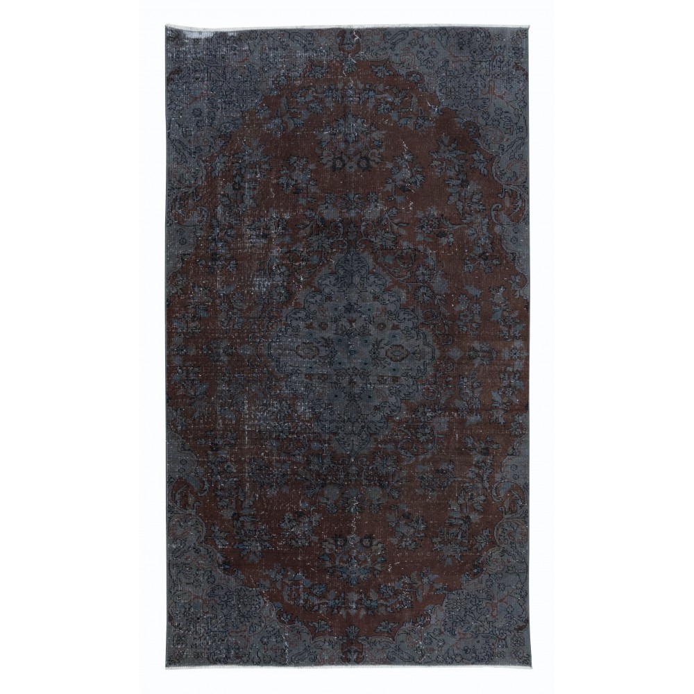 Handmade Turkish Rug in Gray & Brown for Living Room & Bedroom. Modern Carpet for Dining Room & Kids Room