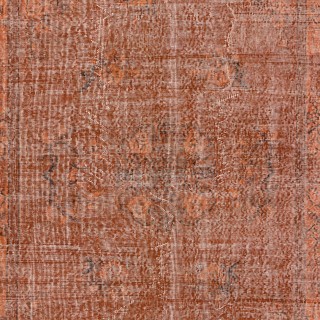 Handmade Carpet with Art Deco Chinese Design, Orange Area Rug