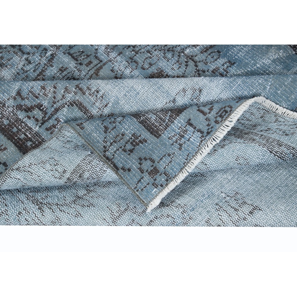 Light Blue Modern Office Rug, Home Decor Handmade Turkish Carpet in Sky Blue, Unique Study Room Rug
