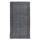 Handmade Turkish Area Rug with Gray Background and Brown Black Pattern
