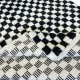 Checkered Handmade Rug in Beige & Black, 100% Soft, Cozy Wool, Custom Checkerboard Tulu Carpet for Modern Interior