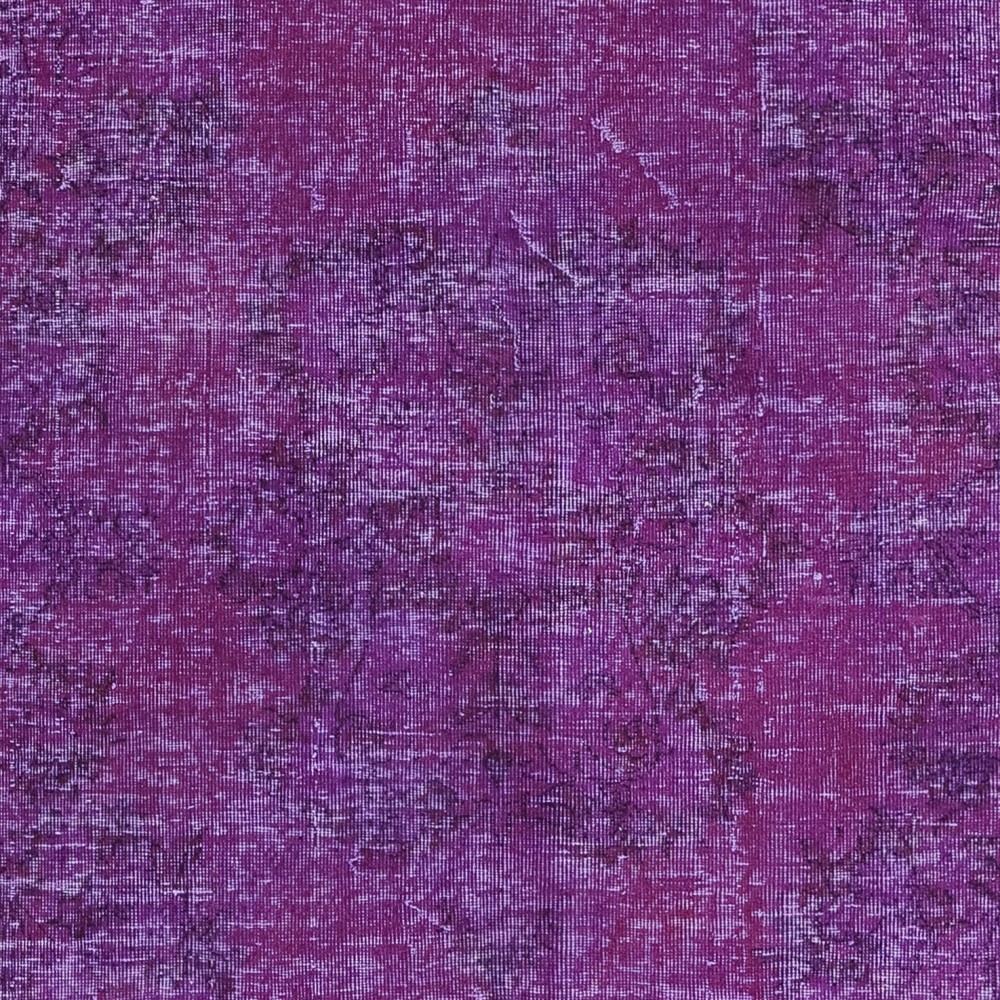 One-of-a-kind Hand-Made Purple Floor Rug from Turkey, Redyed Bohem Carpet for Living Room