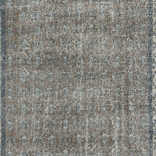 Handmade Turkish Brown Rug, Modern Floral Carpet, Modern Home Decor, Upcycled Floor Covering