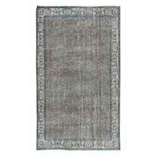 Handmade Turkish Brown Rug, Modern Floral Carpet, Modern Home Decor, Upcycled Floor Covering