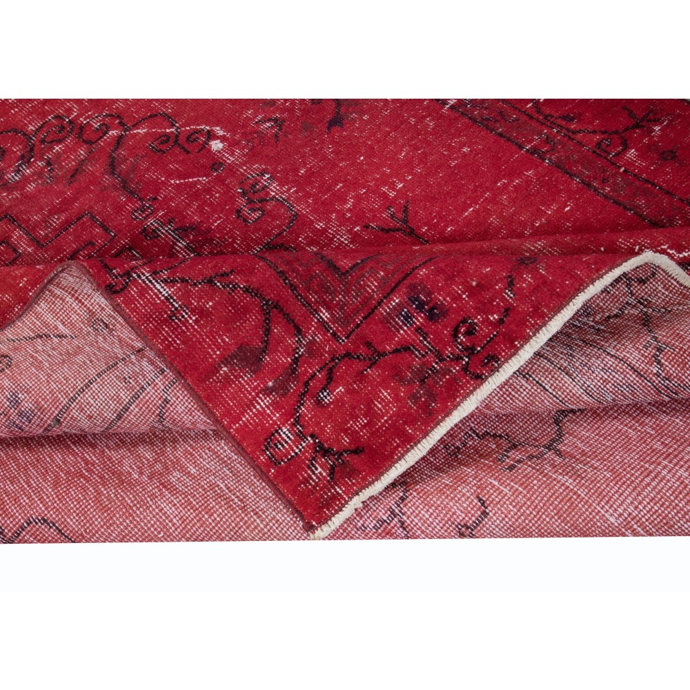 Authentic Turkish Handmade Area Rug in Red, Great 4 Modern Interiors