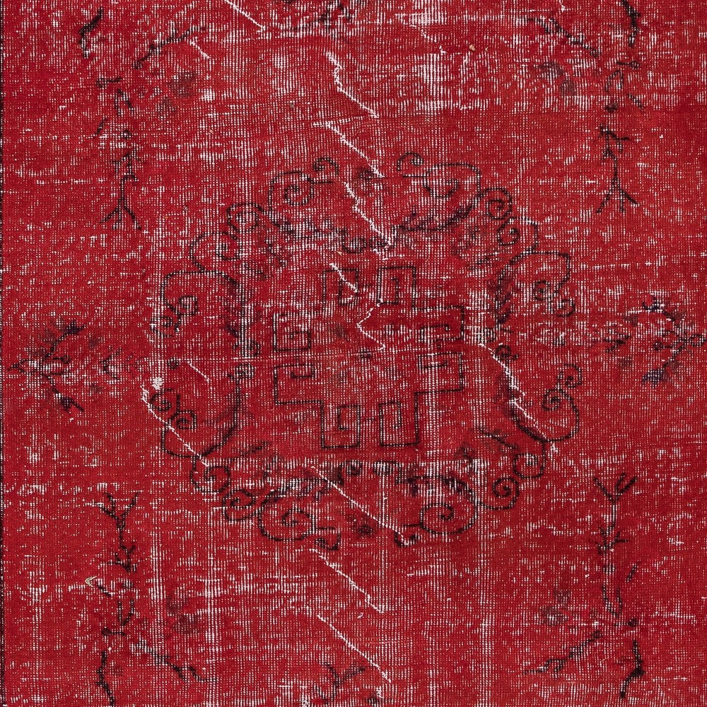 Authentic Turkish Handmade Area Rug in Red, Great 4 Modern Interiors