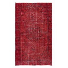 Authentic Turkish Handmade Area Rug in Red, Great 4 Modern Interiors