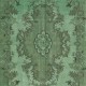 Exquisite Green Turkish Area Rug, Modern Floral Medallion Design Handmade Carpet