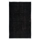 Upcycled Wool Black Area Rug for Dining Room, Handmade in Turkey, Modern Carpet for Living Room Decor