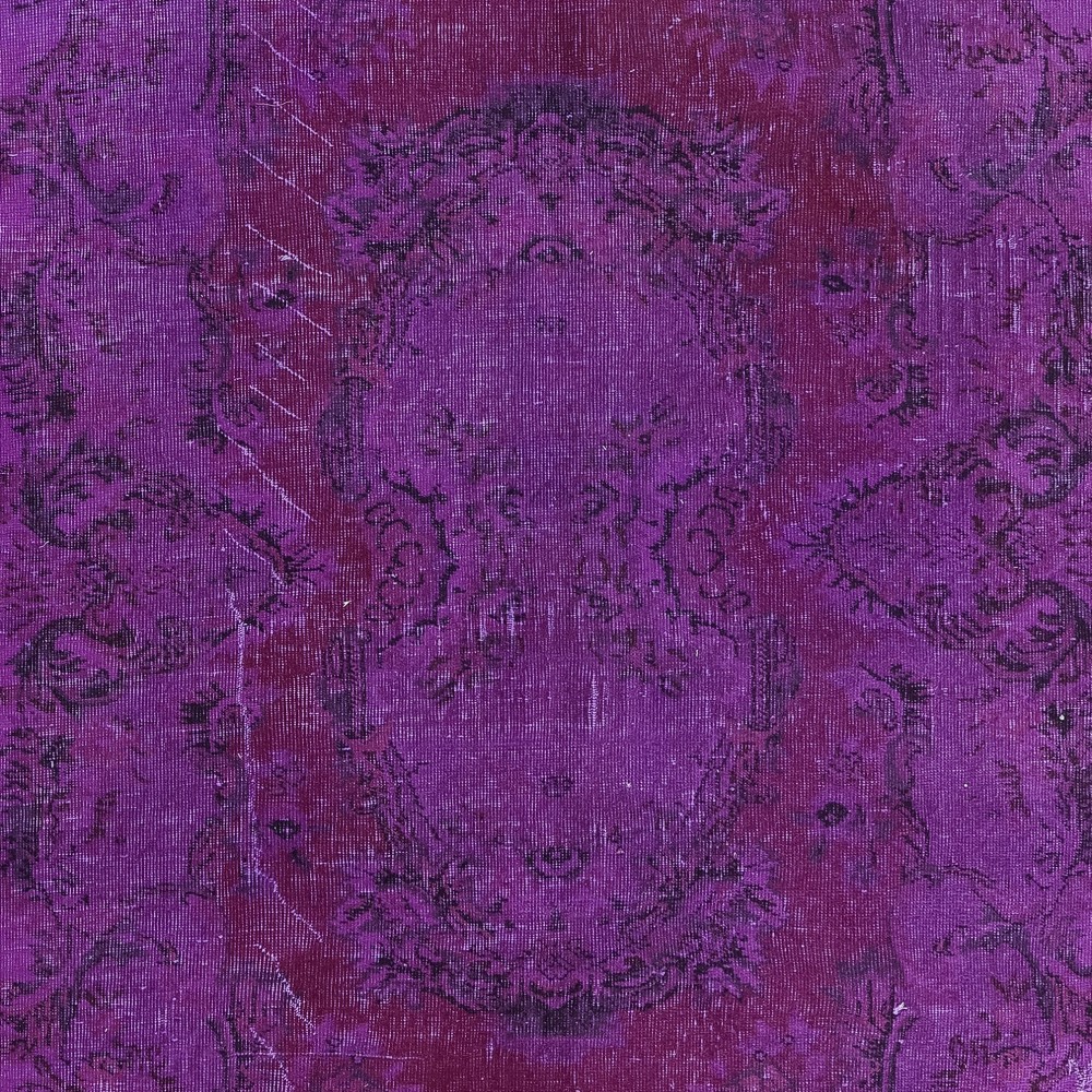 Contemporary Wool Area Rug in Purple, Hand-Knotted in Turkey