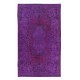 Contemporary Wool Area Rug in Purple, Hand-Knotted in Turkey