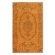 Orange Handmade Turkish Area Rug, Bohem Eclectic Room Size Carpet