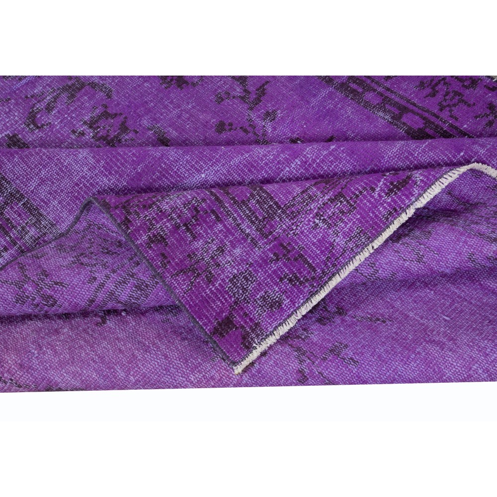 Hand Knotted Turkish Area Rug in Purple, Ideal for Home & Office Decor
