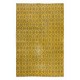 Modern Handmade Turkish Wool Area Rug with Brown Florals & Yellow Background