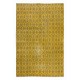 Modern Handmade Turkish Sparta Wool Area Rug with Brown Florals & Yellow Background