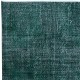 Hand Knotted Area Rug for Dining Room, Living Room & Bedroom Decor, Modern Solid Green Carpet